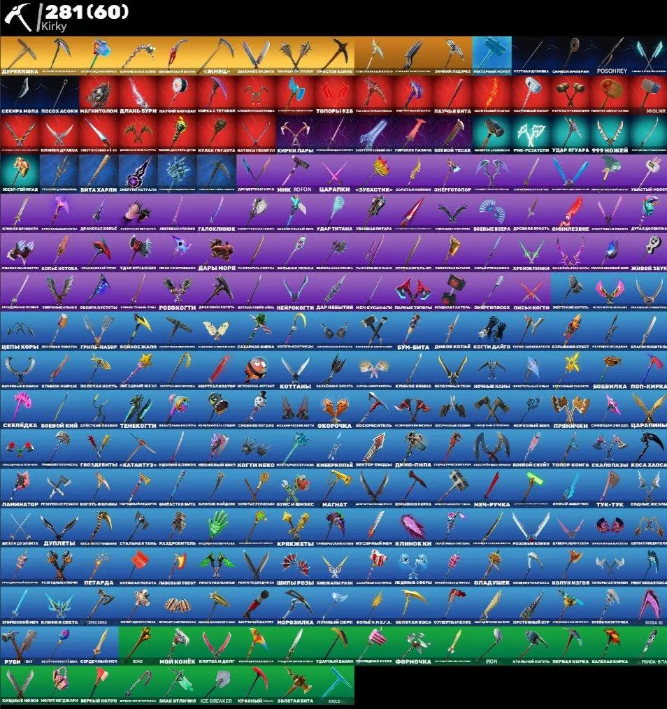 F1374 Over-donation BR account 286 skins 281 pickaxes 207 gliders 211 emotes 